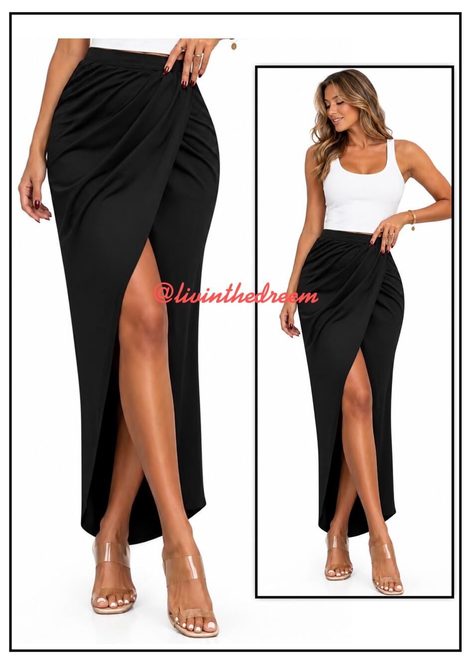 TART COLLECTIONS Tulip Hem Elegant Black Maxi Skirt $159